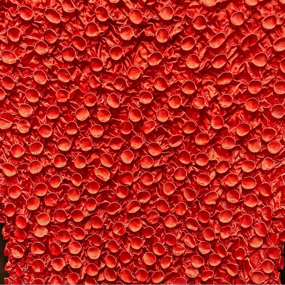 Vibrant red /  Orange Textured Women's Top MEDIUM STRETCHY - Picture 4 of 4